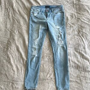 Abercrombie & Fitch Women's Light Blue Distressed Jeans Sz 6L/28L (long)
